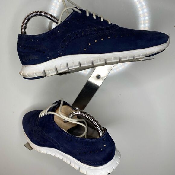 Cole Haan Zerogrand Wingtip Oxford Sneakers Womens 7,5 B Navy Blue W02696. - Picture 1 of 5